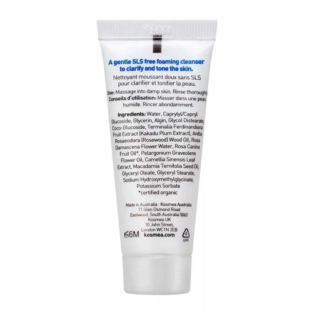Kosmea clarifying facial wash 20ml Back