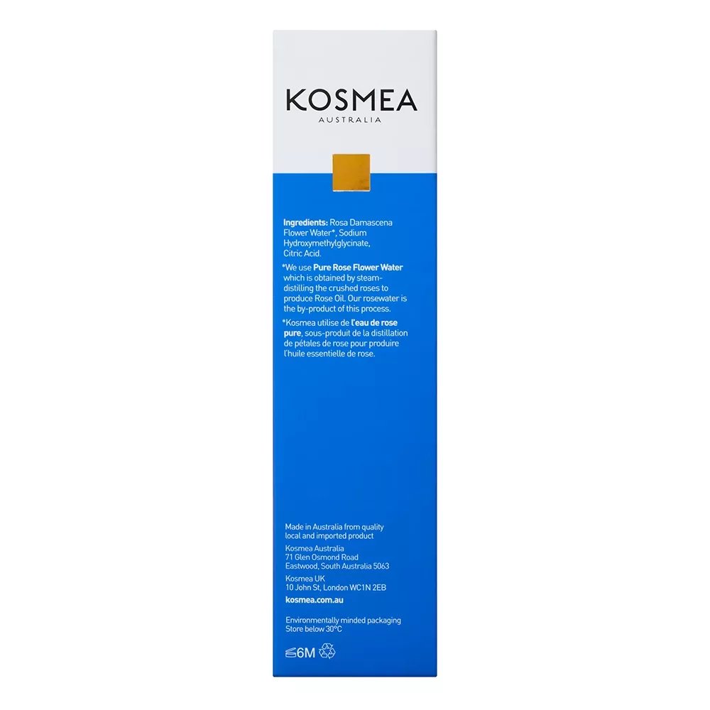 Kosmea hydrating rosewater mist 150ml Box Back