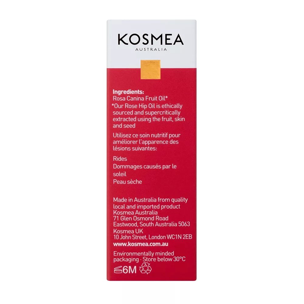 Kosmea rose hip oil 10ml Box Back